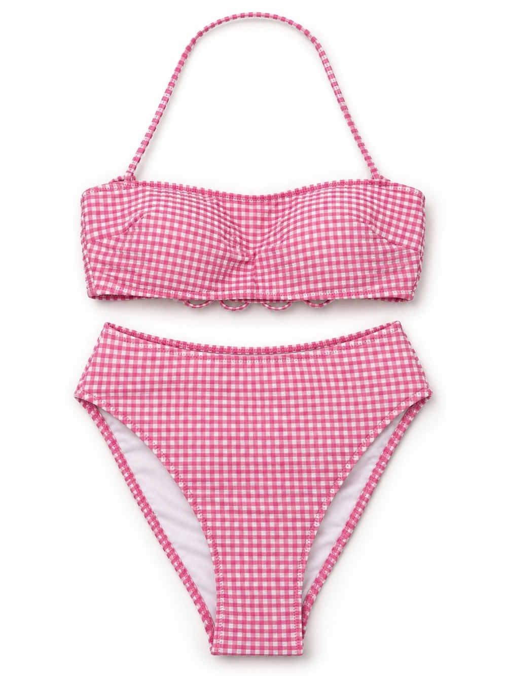 Victoria’s Secret Pink Gingham Bandeau Bikini Set M